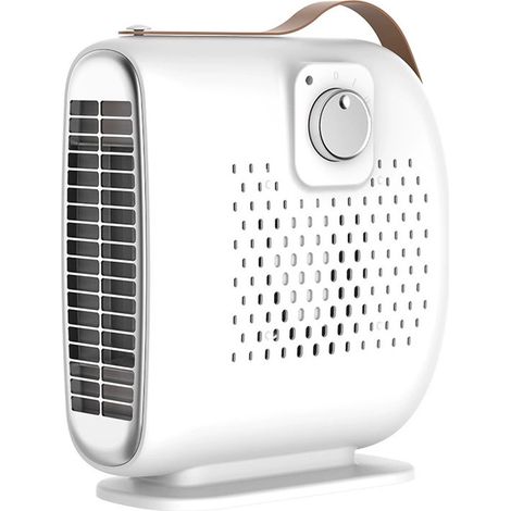 Calefactor eléctrico - Calefacción eléctrica para interiores - Calefactor con ventilador - 500 W - Calefactor - 2 niveles de intensidad - Blanco (1/5)