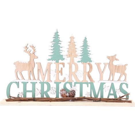 Décoration de Noël message à poser en bois XMAS DECO