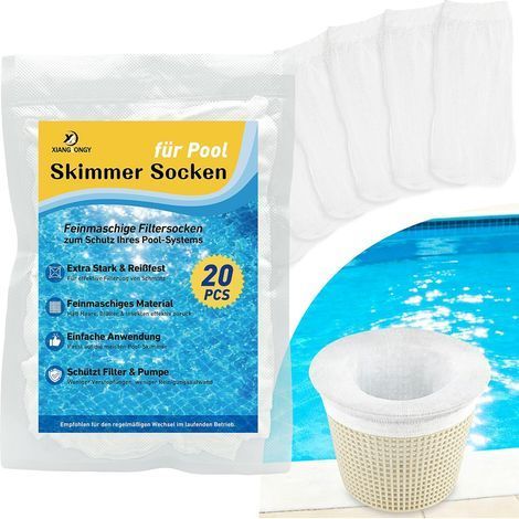 20 Pièces Chaussettes Skimmer, Maille Fine Filtre Feuilles Cheveux Insectes, Protection Pompe Piscine Privée Hors-Sol (1/5)