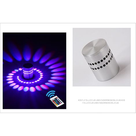 3W RGB LED-Wandleuchte mit spiralförmigem Loch und Controller für KTV-Bar-Restaurant-Dekoration (1/5)