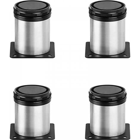 Pieds de meubles en acier inoxydable, pieds de table réglables en métal pour meubles TV, bancs, tables à manger, chaises, armoires, lot de 4 (5 cm) (1/5)