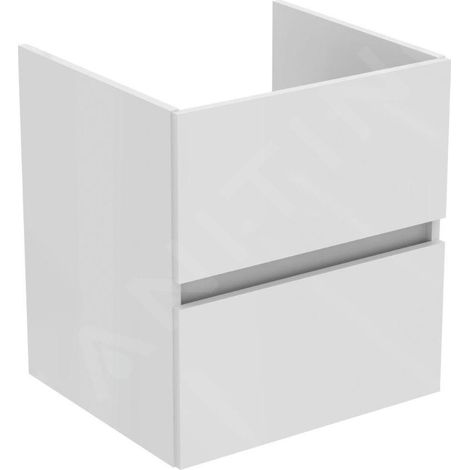 Ideal Standard Eurovit - Meuble-lavabo, 55x50x44 cm, 2 tiroirs, blanc brillant R0256WG (1/3)