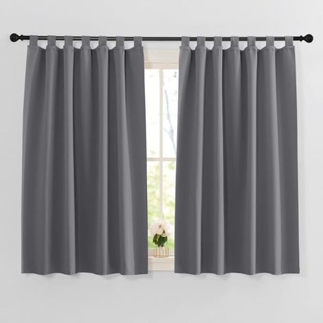 APEX 2 Pièces Rideau Occultant - Gris Rideaux a Pattes pour Cuisine Chambre Moderne Isolants Thermique L 100 x H 130cm Gris