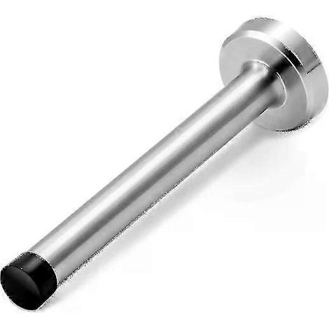 Butoir de porte, butoir de 15 cm de long, fixation murale, butoir robuste en acier inoxydable brossé noir massif avec tampons en caoutchouc souple. (1/4)