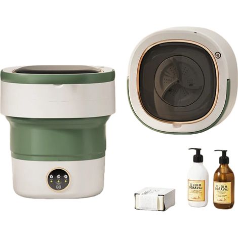 Machine à laver pour sous16L-Mini Machine à laver -Machine à laver portable - Nettoyage en profondeur pour petits vêtements, pliable, idéale pour la maison, l'hôtel et les voyages（Vert） (1/5)