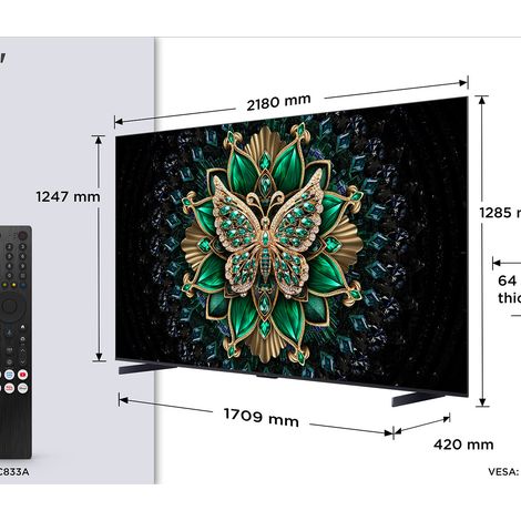 TCL C6K Serie Smart TV QD-MiniLED 4K 98" 98C6K, 144Hz, audio Onkyo 2.1, Dolby Vision IQ & Atmos, Google TV (1/4)