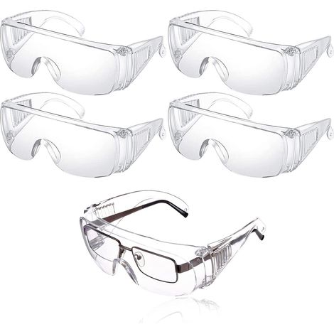 5 Stück Schutzbrille gegen Tröpfchen, Augenschutz, Anti-Staub-Brille, transparente Anti-Beschlag-Schutzbrille für den täglichen Gebrauch, Heimwerken, Labor, Schweißen, Schleifen