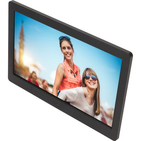 Cadre photo numérique avec écran LCD 10 pouces HD, horloge vidéo, calendrier et télécommande. Prise britannique 100-240 V. (1/5)