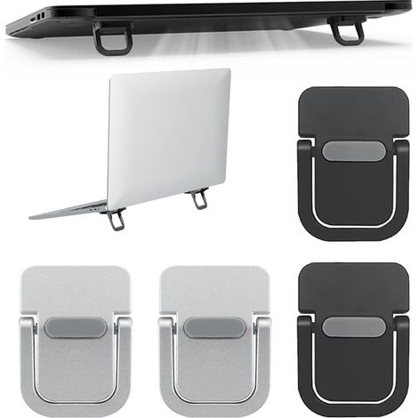 Lot de 4 Rehausseurs de clavier, Supports invisibles auto-adhésifs, Pieds pliables en silicone, Pour ordinateur portable (1/5)