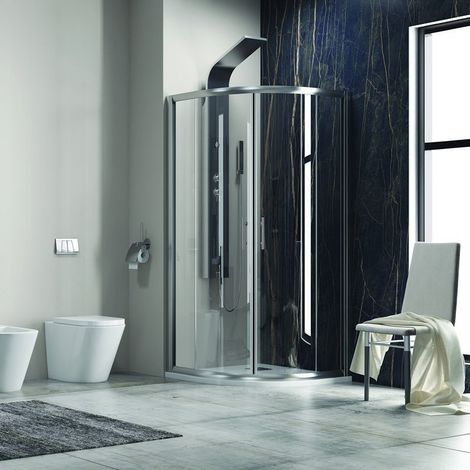 Box doccia 90x90cm semicircolare vetro trasparente anticalcare KF2000 kamalu