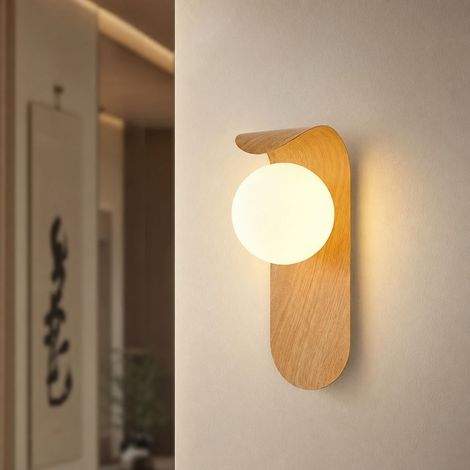 Applique murale design wabi-sabi en métal et plastique effet bois, éclairage chaleureux G9 7W, style minimaliste pour couloir ou chambre