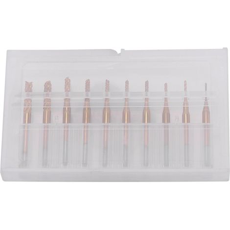 10 frese rotanti per incisione rivestite in titanio, diametro da 0,8 mm a 3,17 mm, gambo da 3,17 mm (1/8") (1/5)