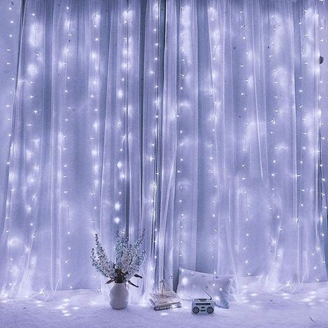 Guirlande lumineuse rideau, guirlande lumineuse étanche à brancher, décoration murale de chambre pour Noël ou jardin pour les fêtes