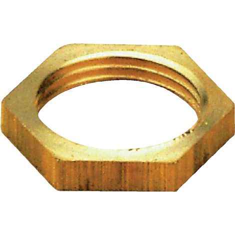 Contre-écrou plat en laiton - Lot de 6 - Diamètre 1/2 pouce - Raccordement plomberie fer et cuivre - Pour installations sanitaires - Brut (1/2)