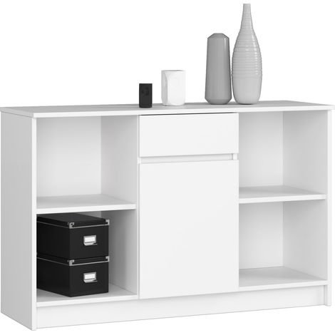 Cassettiera AKORD B17 Cassettiera Bianca 120 cm 1 anta 1 cassetto 120x40x77 cm (1/5)