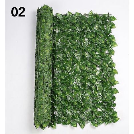 Clôture murale verte de 0,5 x 1/3 m, fausse vigne de lierre, filet de feuilles artificielles pour jardin et terrasse, décoration0,5 x 1 M vert clair (1/5)