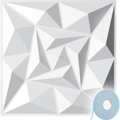 TolleTour Panneaux Muraux 3D Spirale Blanc 30×30 cm Autocollants – Décoration Moderne (1/5)