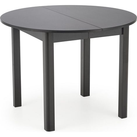 Table à manger ronde 100 cm extensible noire CARENE (1/5)