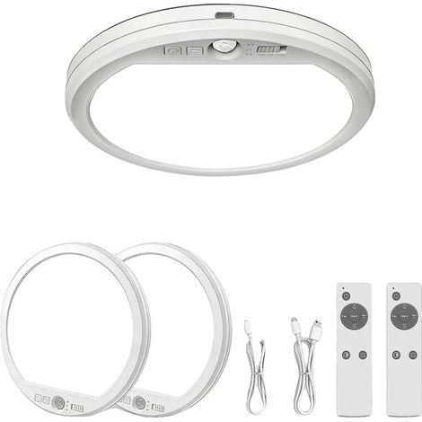 Plafonnier, Capteur de Mouvement, Éclairage Dimmable, 2PCS (1/2)