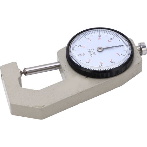 Micromètre d'épaisseur portable à échelle transparente et aiguille, résistant à l'usure, pour mesures de 0 à 20 mm. (1/5)