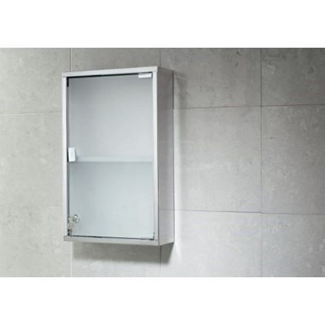 Armadietto di sicurezza con serratura acciaio inox 50x30x12 joker cromo - gedy