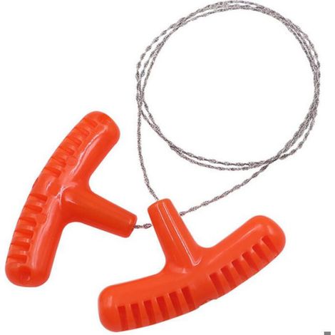 Mini scies à fil - Unbrand - Lot de 2 - Longueur 740 mm - Orange et noire - Adaptées au camping (1/5)