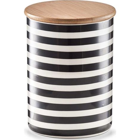 Bac en céramique STRIPES avec couvercle en bambou, 900 ml, ZELLER