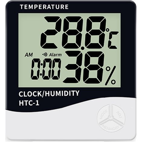 Thermomètre électronique haute précision avec affichage numérique, mini thermomètre fonction alarme (1/5)