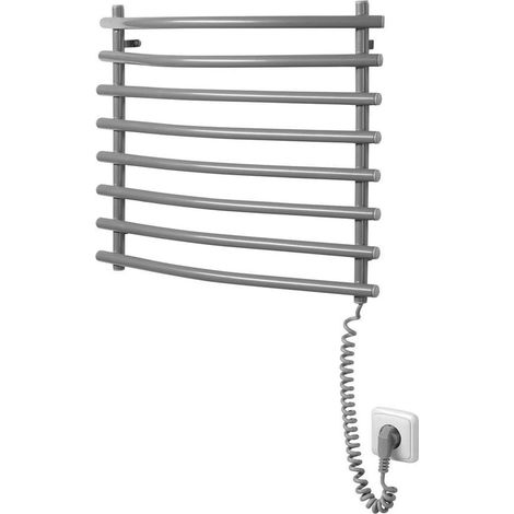Aqualine - Scaldasalviette elettrico, 57x47 cm, grigio alluminio/metallo SU210A (1/5)