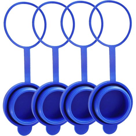 Paquete de 4 tapas de repuesto para botellas de agua a prueba de fugas con anillo incorporado, fáciles de instalar y quitar, para dispensadores y enfriadores. (1/4)