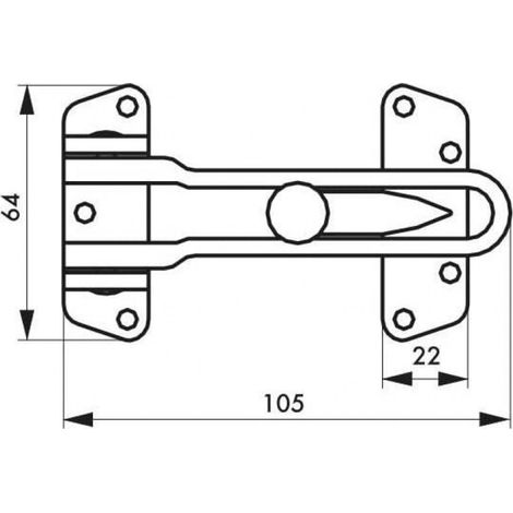 Entrebailleur - 105 mm - Pour Porte D'Entrée - Avec Taquet D'Arrêt - 1 Pièce (1/3)