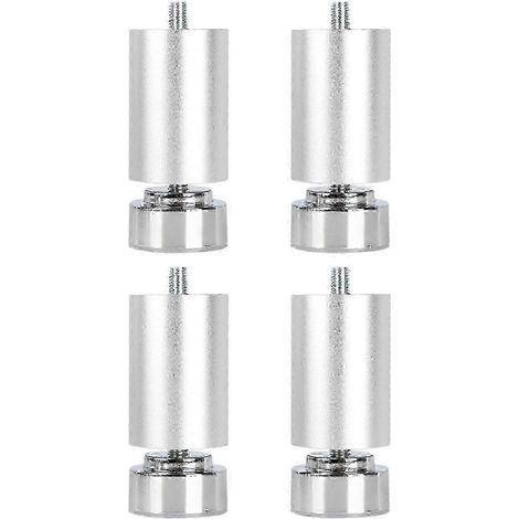 Quatre pieds de canapé robustes réglables en métal fileté M10, compatibles avec les meubles, les lits, les tables et les armoires, 26 pouces argent, 18 cm. (1/5)