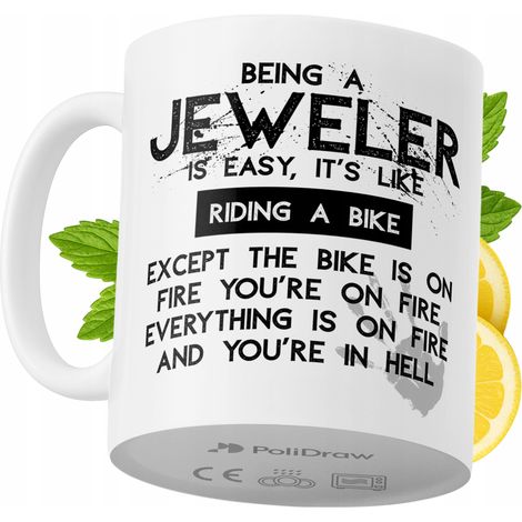 Mug humoristique pour bijoutier, avec un texte amusant et un design graphique original. Idéal pour les anniversaires, les fêtes et les occasions spéciales. Mug premium pour la maison, le bureau et le  (1/5)