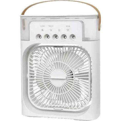 Ventilateur Climatiseur Portable 3 Vitesses Fonction Minuterie Brumisateur 5 Trous Idéal Chambres Bureaux- (1/4)