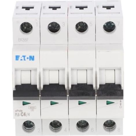 Interruttore automatico 4P C 4A 6kA AC PL6-C4/4 166527