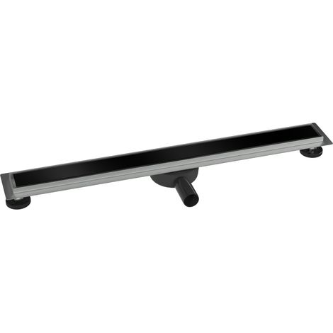 BERNSTEIN - Canalina per doccia a filo pavimento in acciaio inox con sifone e filtro antiodore - FlexGL01-3 - Vetro nero - 80cm	800 mm