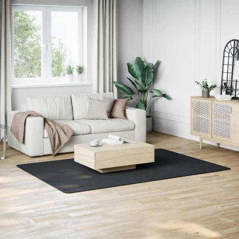 Alfombra de pelo corto esponjoso suave lavable negra 160x230 cm (1/5)