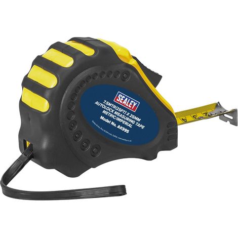 Sealey Metric/Imperial Auto Lock Tape Measure 7.5m(25ft) x 25mm AK995 (1/2)