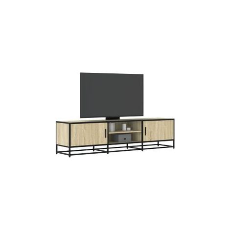 Meuble TV chêne sonoma 160x35x41 bois d'ingénierie et métal (1/5)