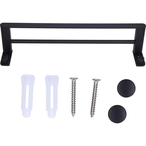 Porte-Serviettes, 50 Cm en Aluminium Double Porte-Serviettes Tige De Suspension étagère De Rangement Cintre Accessoire De Salle De Bain (1/5)