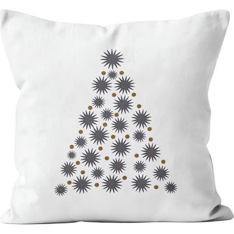 Coussin brodé pur coton 45x45 cm SAPIN, par Soleil d'Ocre