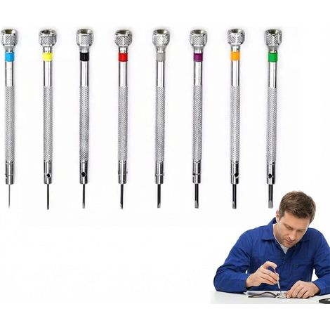 8 Tournevis de Précision 0,6-2,0 mm pour Horlogerie et Lunettes (1/5)