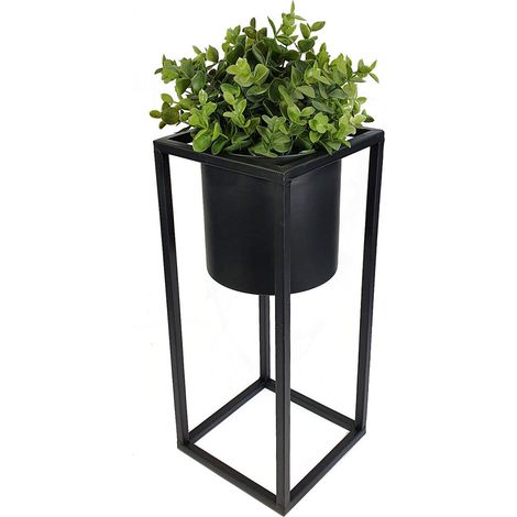 Pflanztopf rund auf Ständer eckig - 35 cm - Blumentopf Halter Deko Blumenständer