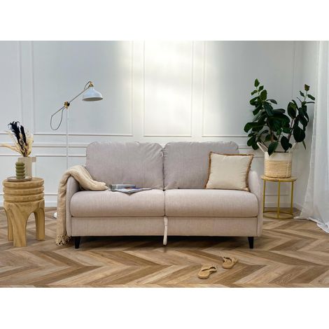 Cosmos - 3-sitzer schlafsofa - tägliche schlafgelegenheit matratze 11 cm - aus stoff - beige