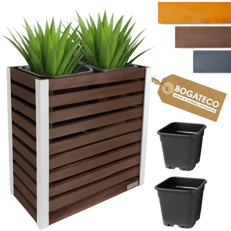 Jardinière Bois Bogateco 82x68x36 cm avec Bac Brun Foncé (1/5)