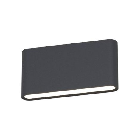 Applique murale led à double émission top light lima 18 ip54 cct, aluminium et verre, finition métal anthracite