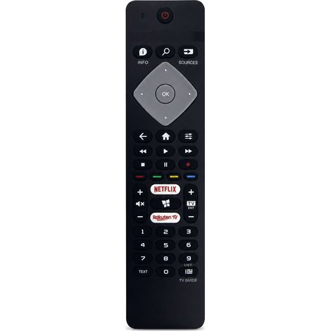 Télécommande de Remplacement pour TV Compatible Philips BRC0884301/01 avec Boutons Raccourcis Netflix et Rakuten TV (1/5)