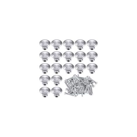 24 pomelli per mobili in argento, pomelli circolari per cassetti da cucina, pomelli per cassetti - Crezuo