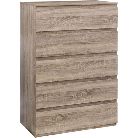 5Five Simply Smart – Commode enfant 5 tiroirs 78x48x118cm – Panneaux de particules – Adaptée pour petits espaces – Montage facile (1/2)