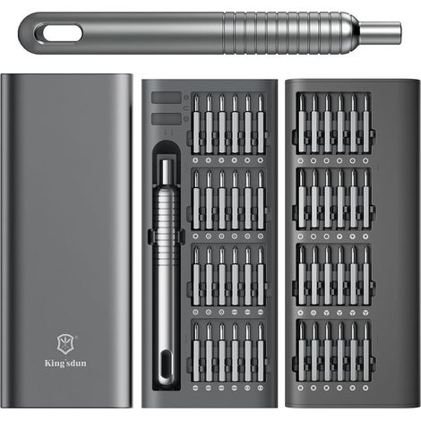 51 en 1 Set de Tournevis de Précision, Set de Tournevis Portable avec 48 Embouts Magnétiques Tournevis Torx Hex Pour Téléphone, Ordinateur Portable, PC, Montre, Lunettes (1/5)
